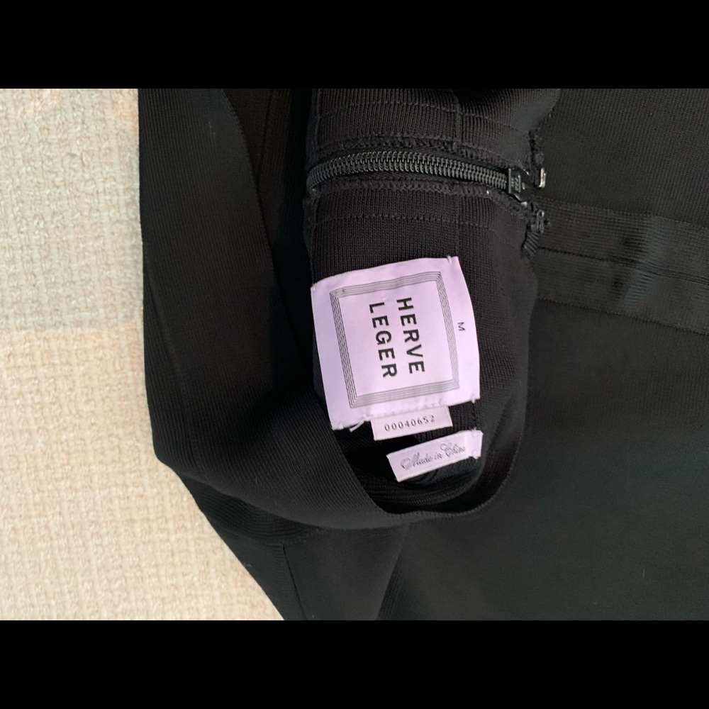 Herve Leger fitted black mini skirt, size medium